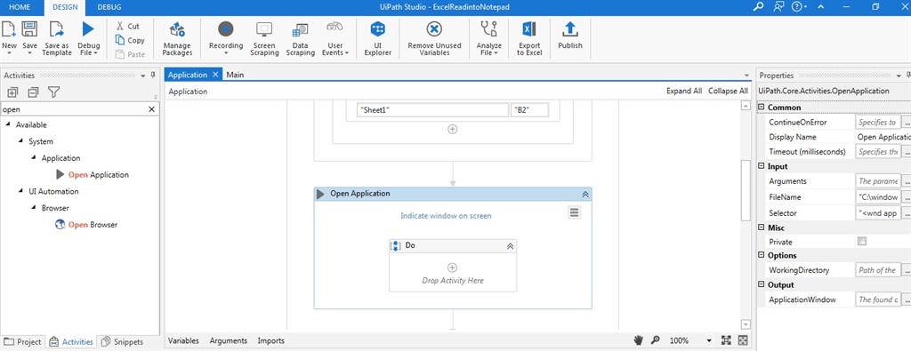 open application notepad